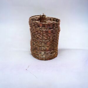 Stephan & CO Bronze Beaded 3.25 Inches Thick Cuff Bracelet NWT
